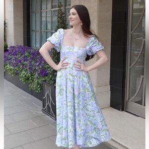 Hill House Home The Matilda Dress Blue Hydrangea Mrs. Alice Cotton size Medium